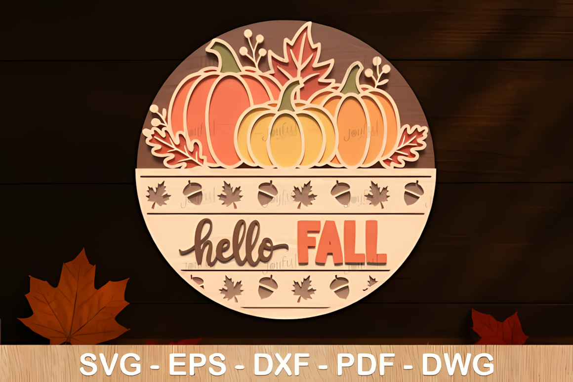 3d layered pumpkin fall sign laser