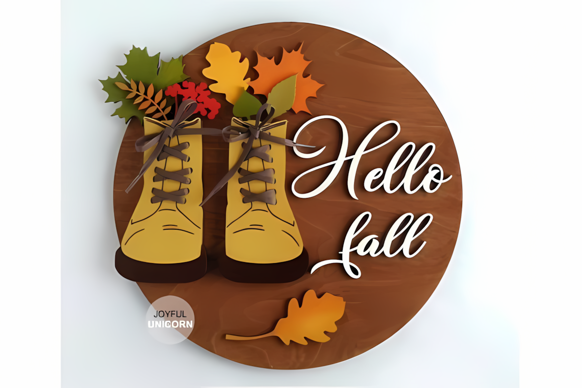 hello fall door hanger laser cut