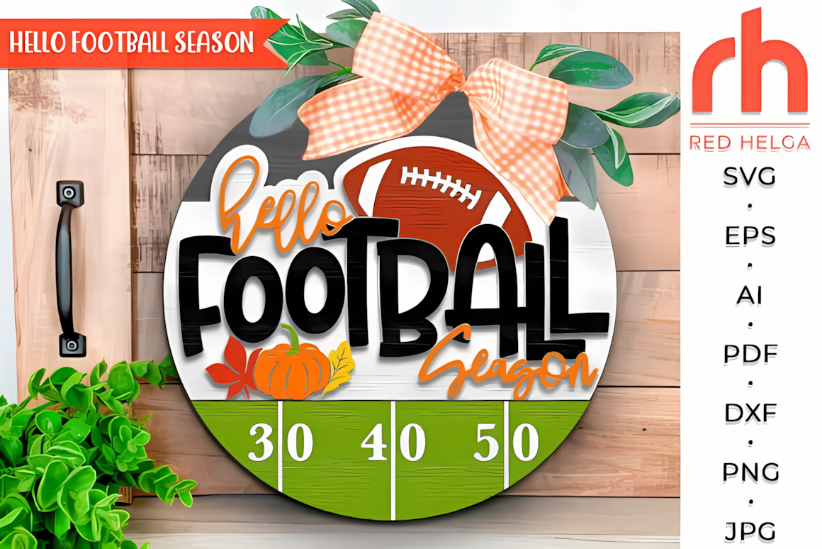 hello football season laser cut sign