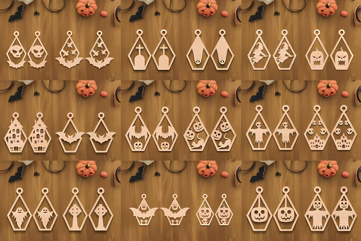 halloween acrylic jewelry laser cut