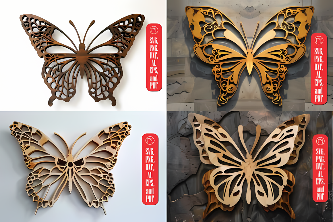 laser cut butterfly wall accents pack