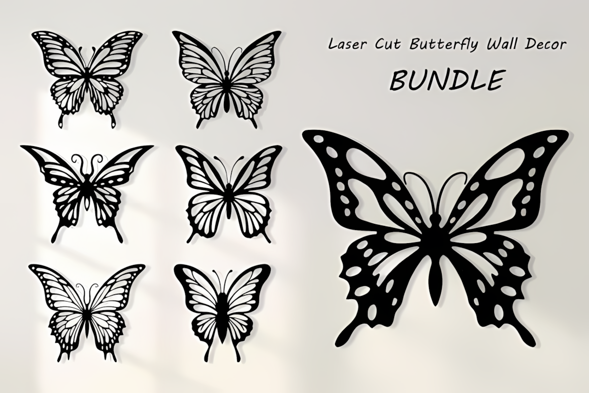 butterfly wall decor laser cut bundle