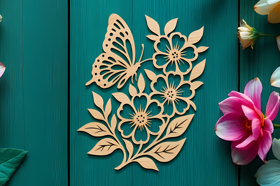 floral butterfly digital download svg