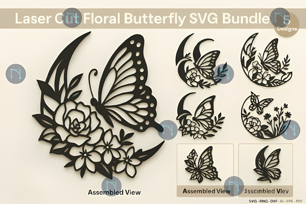 butterfly laser cut dxf pack