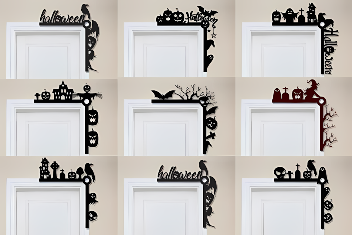 glowforge laser cut halloween door corner bundle