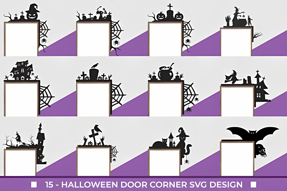 laser cut silhouette halloween door corner decoration