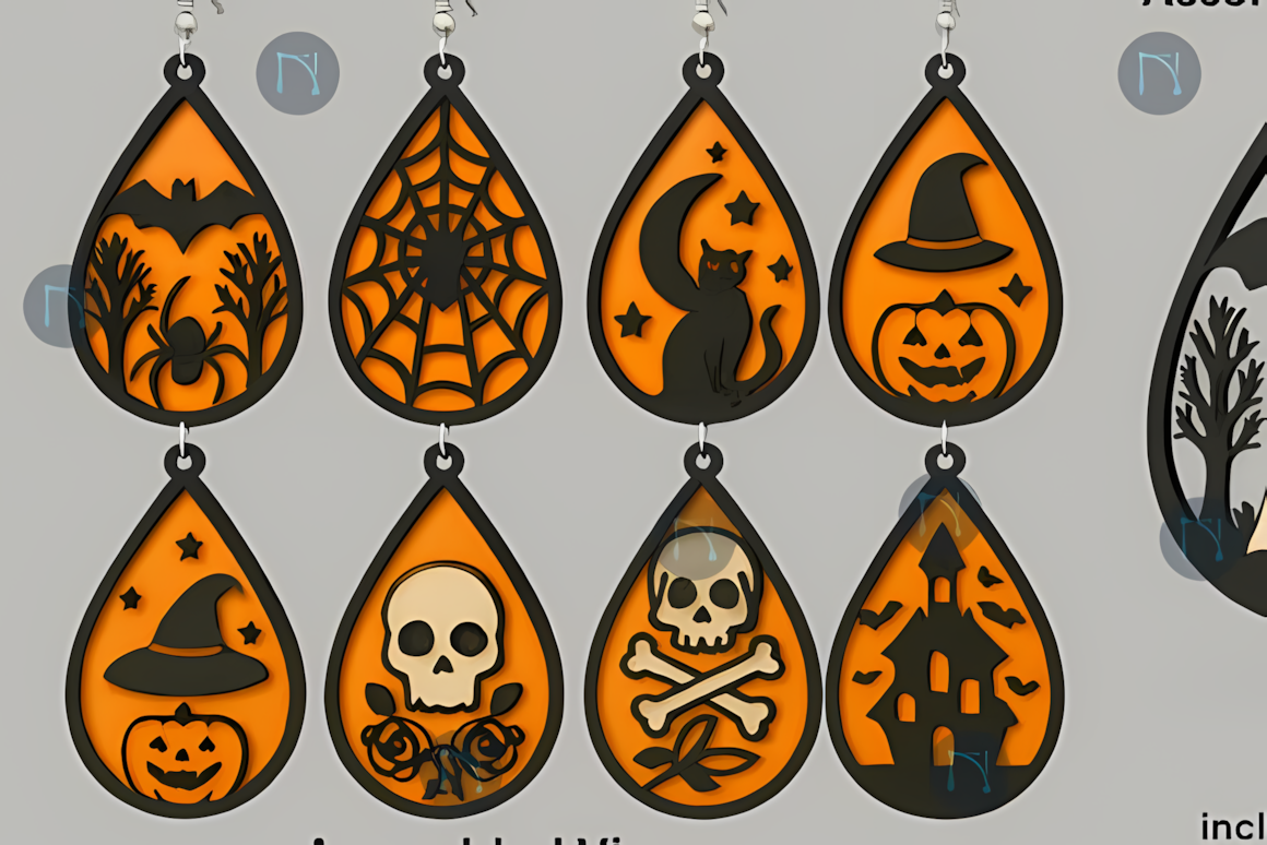 spooky earrings svg bundle