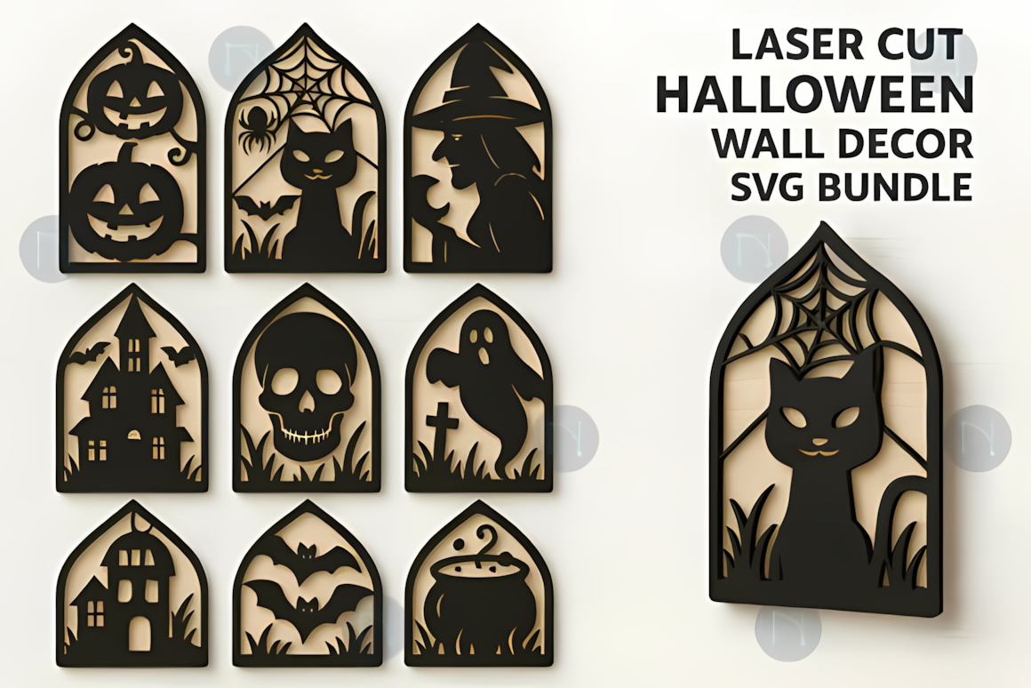 craft halloween wall decor laser cut