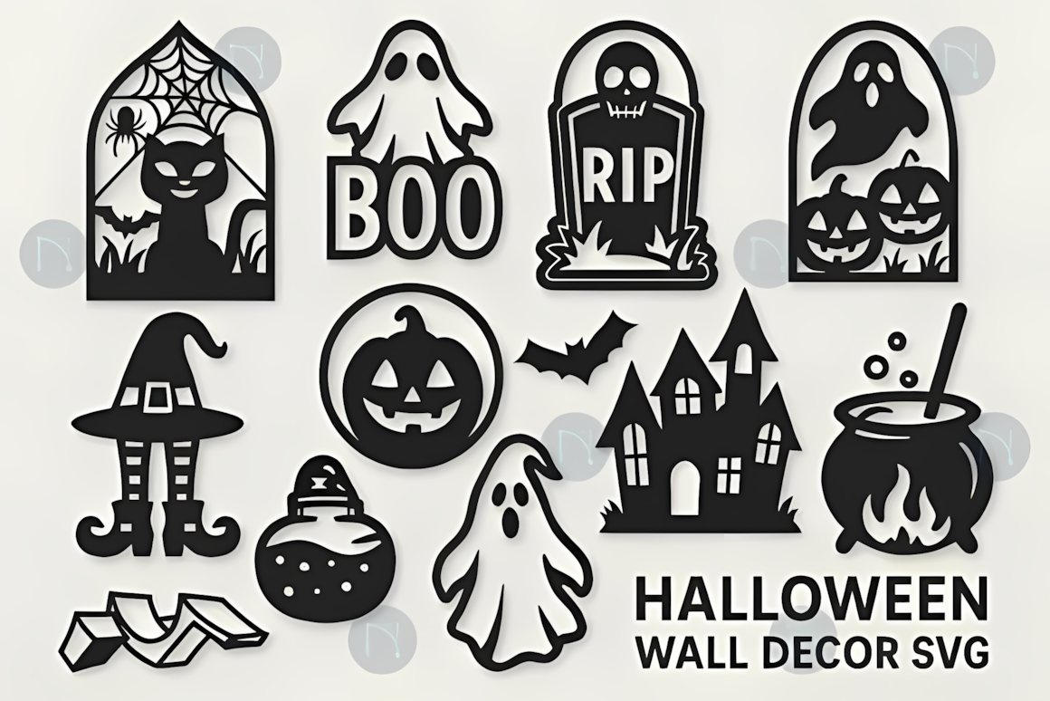 halloween wall decor pack laser cut