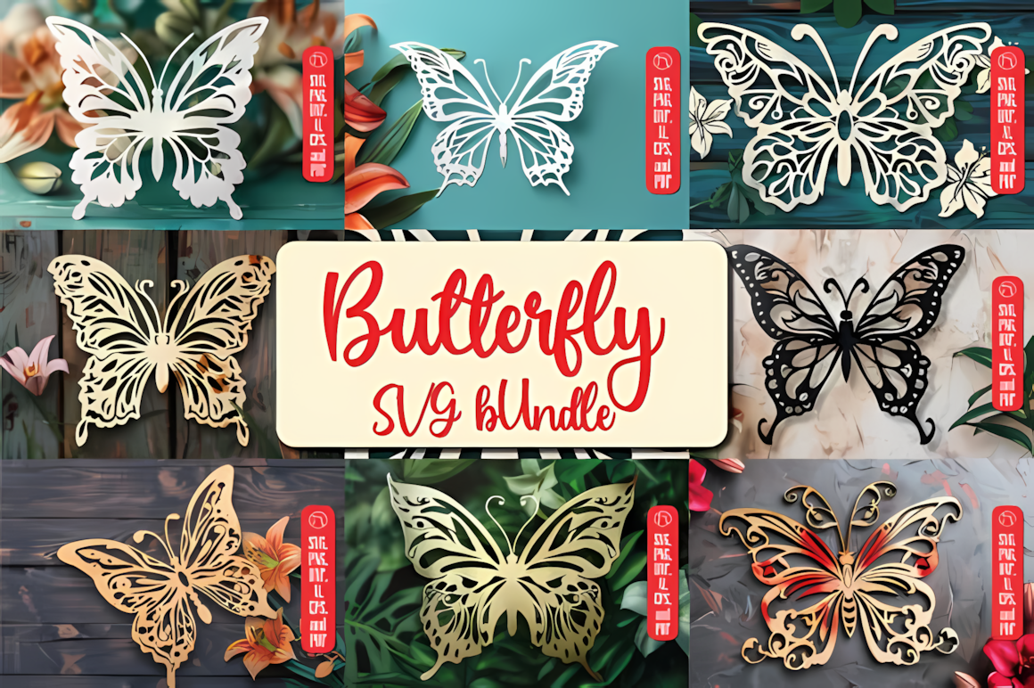 lily flower butterfly laser artwork