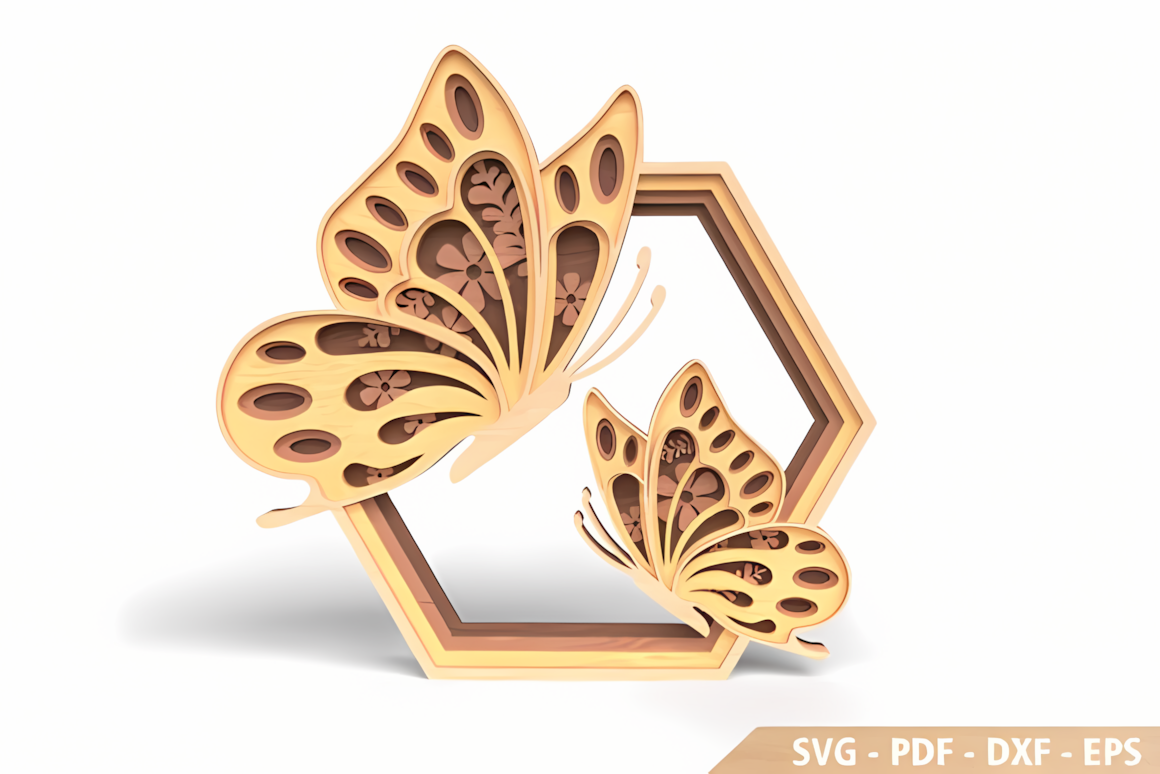 layered butterfly panel laser cut