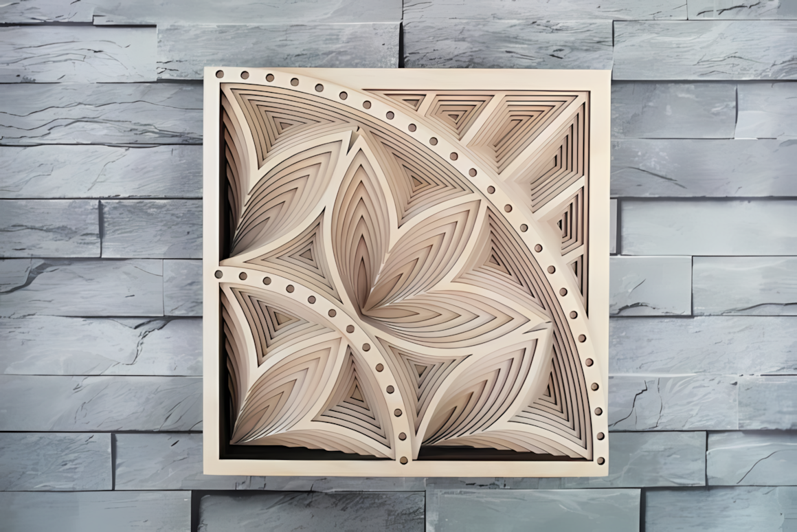star-shaped layered mandala wall art 3d cnc wood project