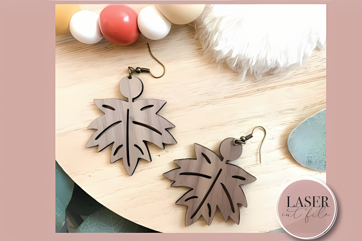 fall leaves laser cut earring files for beginners