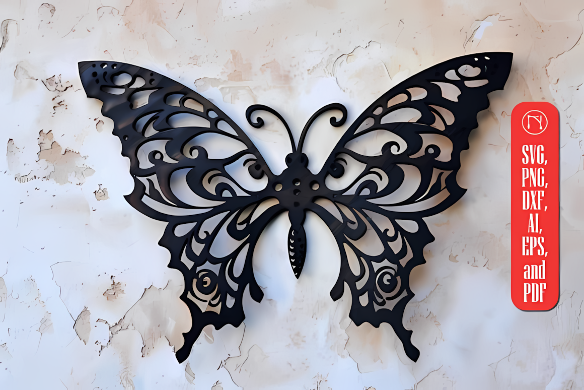 gothic butterfly wall hanging laser