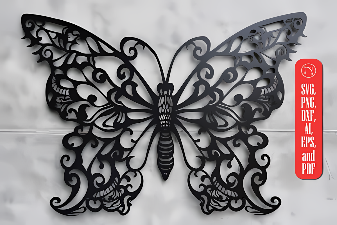 mystical butterfly laser engraved svg