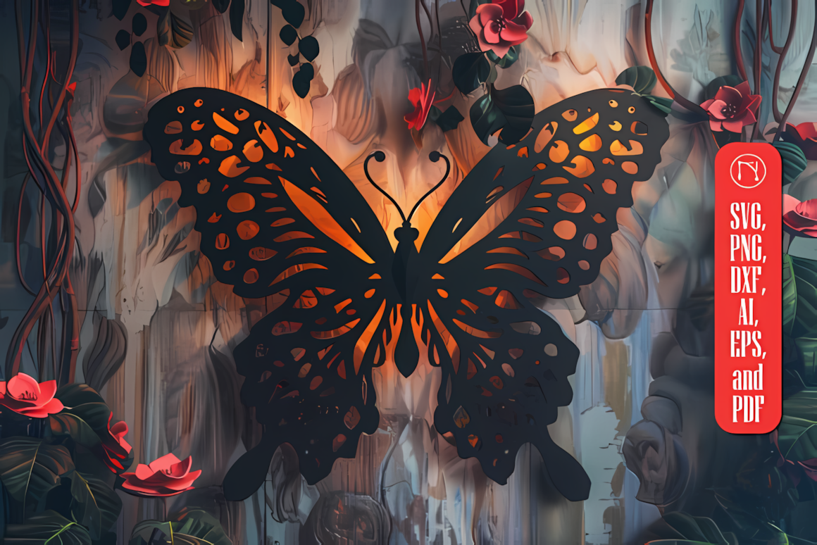witchy mystical butterfly laser file