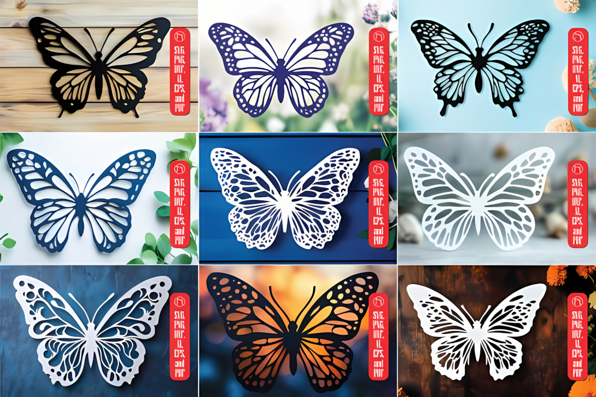 papercraft butterfly bundle svg file