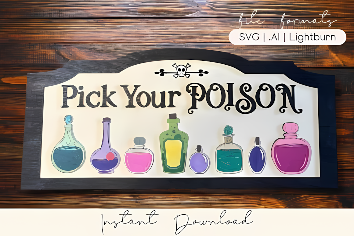 pick your poison halloween laser cut