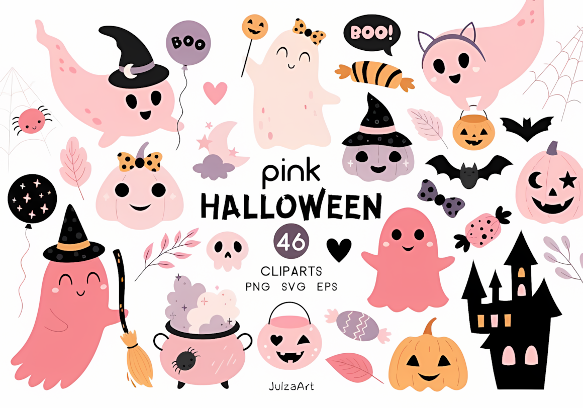 pink halloween pumpkin svg vector cut file for cricut