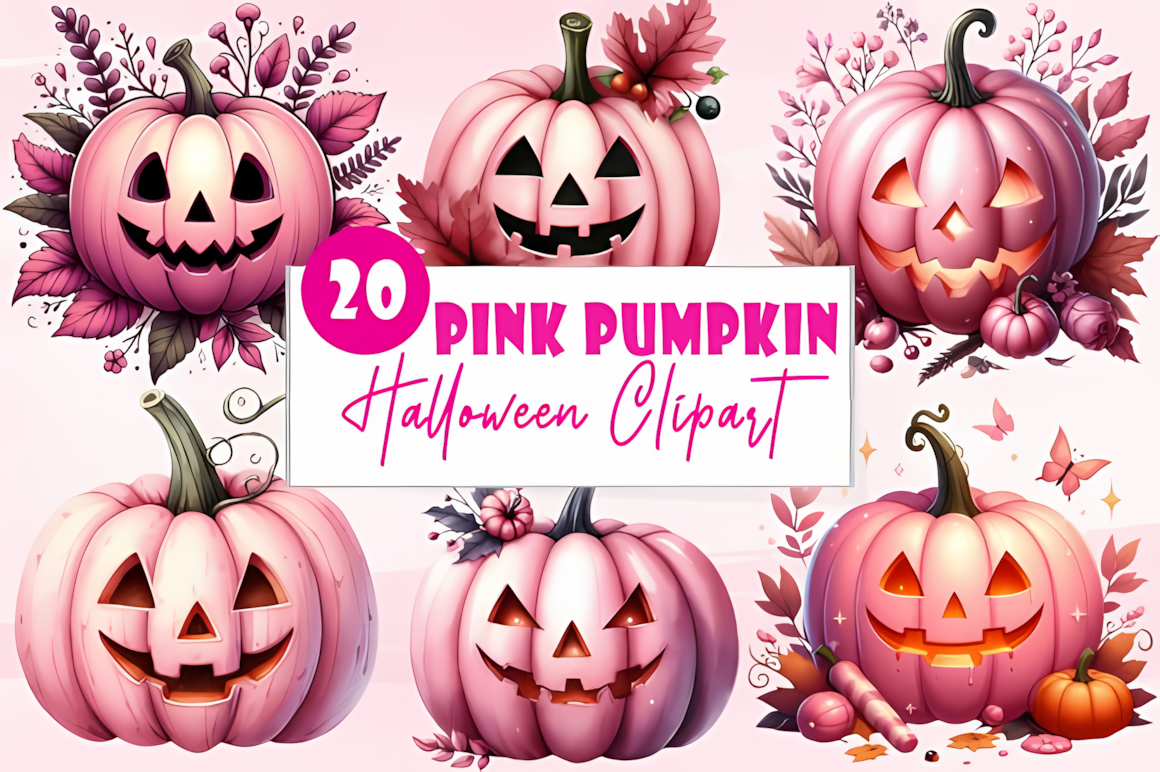 soft pink halloween pumpkin clipart png image
