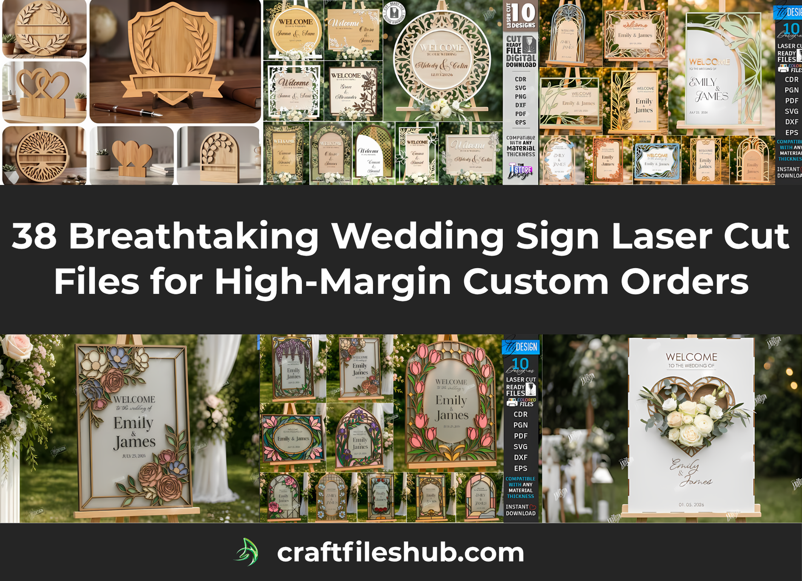 Read more about the article 38 Breathtaking Wedding Sign Laser Cut Files for High-Margin Custom Orders