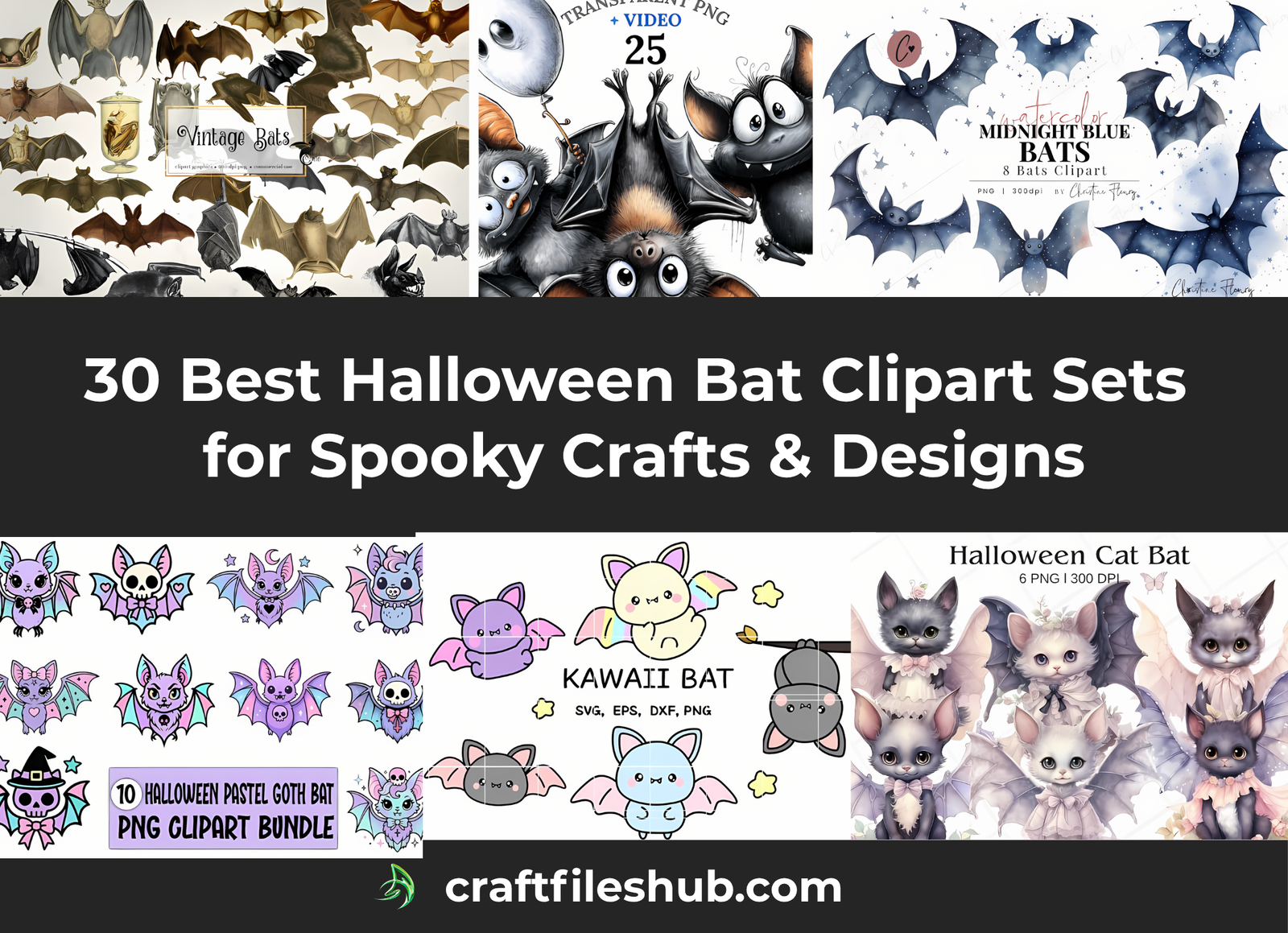 You are currently viewing 30 Best Halloween Bat Clipart Sets for Spooky Crafts & Designs