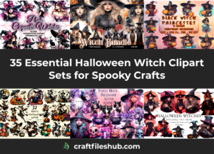 Read more about the article 35 Essential Halloween Witch Clipart Sets for Spooky Crafts
