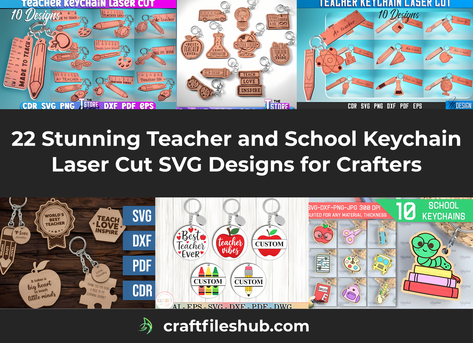 Read more about the article 22 Stunning Teacher and School Keychain Laser Cut SVG Designs for Crafters