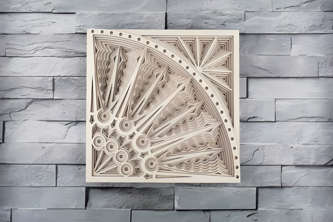 corner piece mandala 3d layered wall decor laser vector