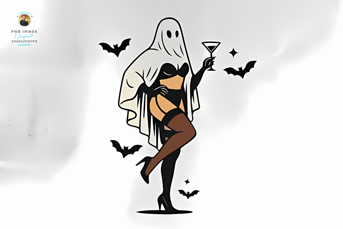 retro halloween ghost png sassy spooky ghost digital graphic
