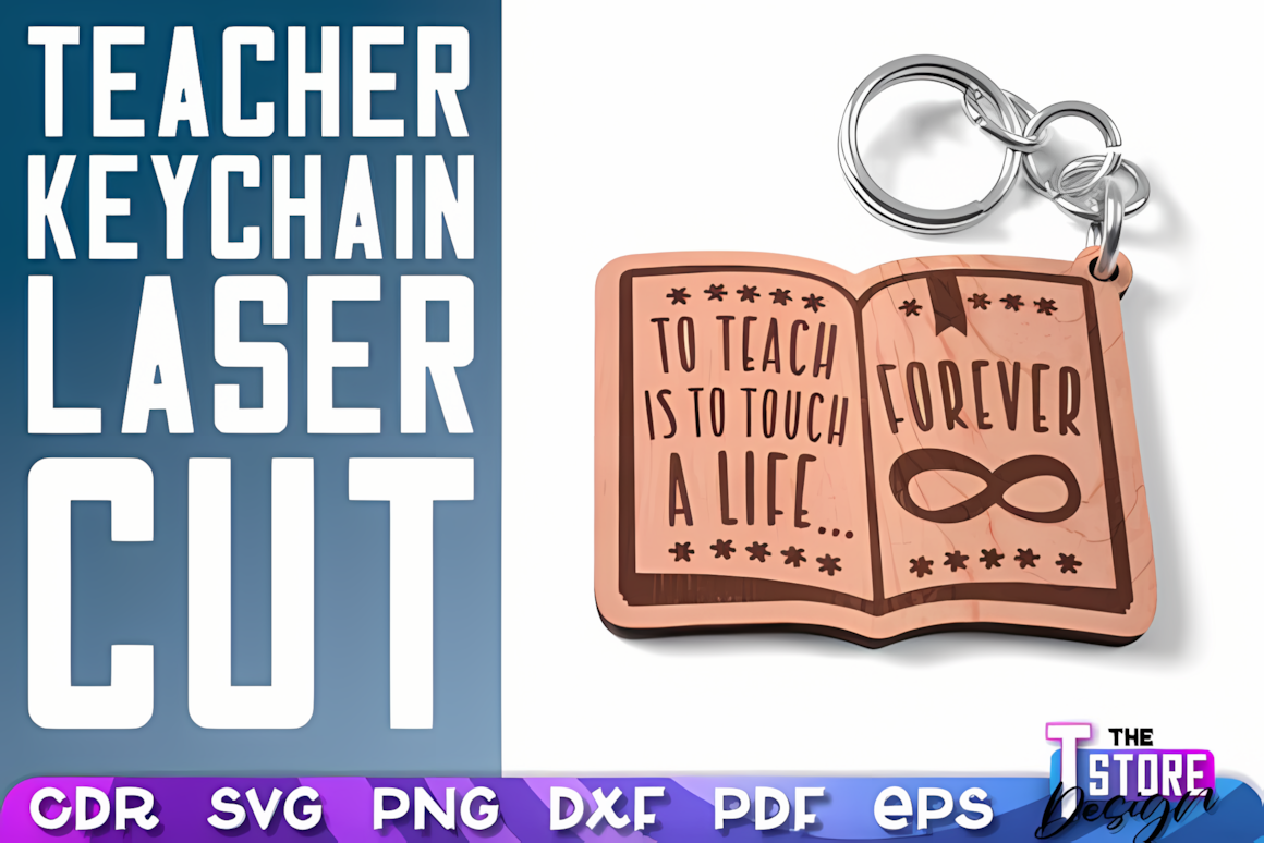 School keychain laser cut svg design file for laser cutting machines