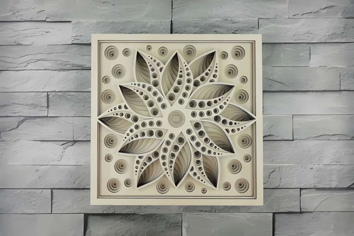snowflake mandala 3d layered wall decor laser template