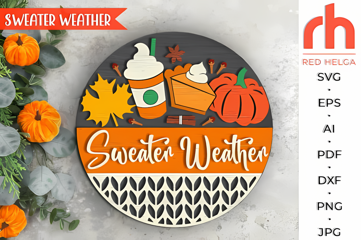 sweater weather laser cut sign dxf