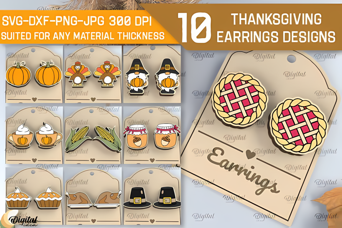 thanksgiving fall earring laser cut bundle pack