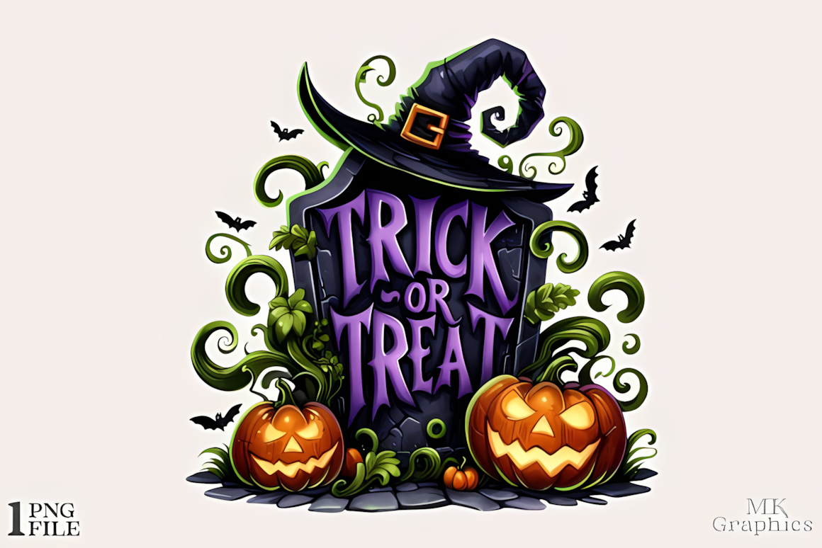 trick or treat cute halloween pumpkin clipart design