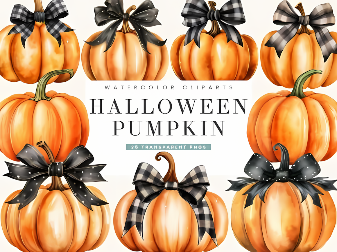 soft watercolor halloween pumpkin png graphic