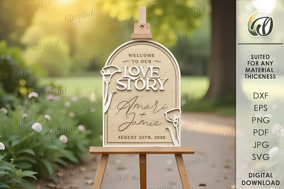 multi layer wedding welcome sign svg