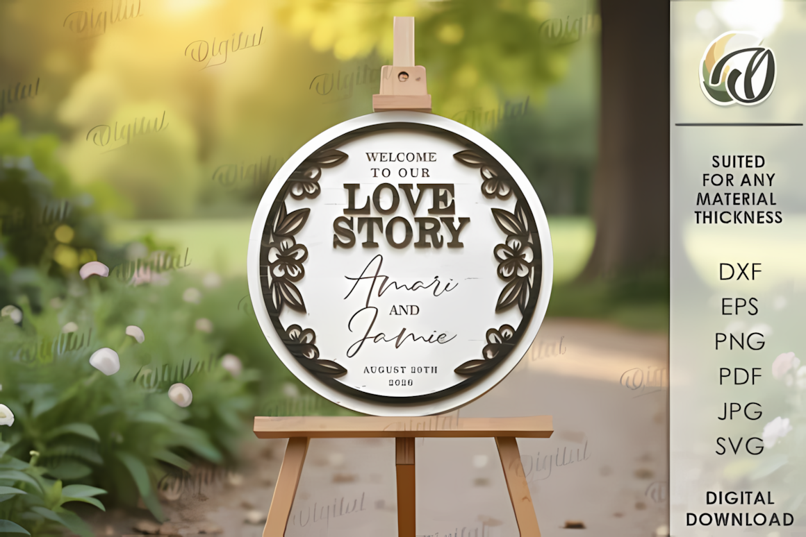 3d layered wedding welcome sign laser