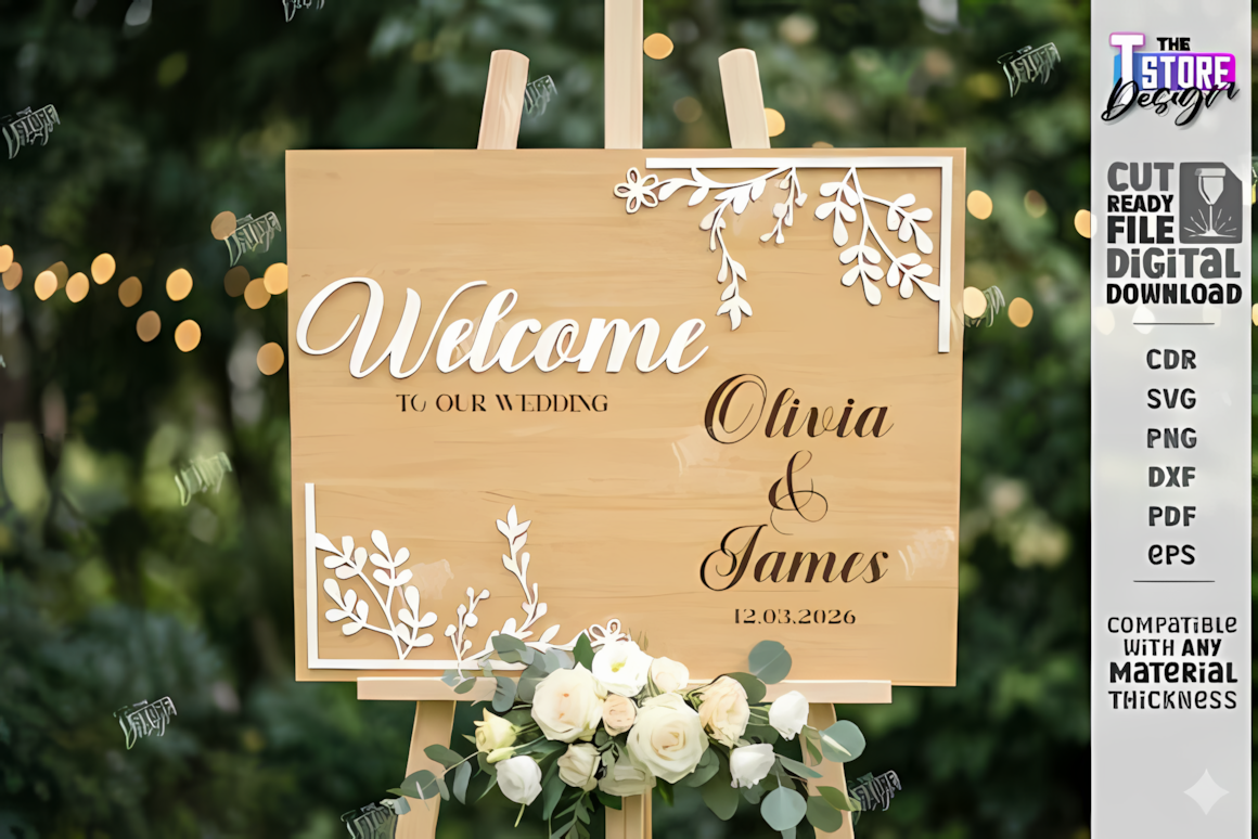 country style wedding welcome sign svg