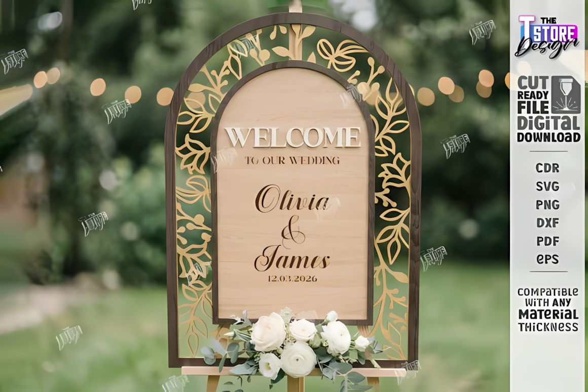 rustic script wedding welcome sign svg
