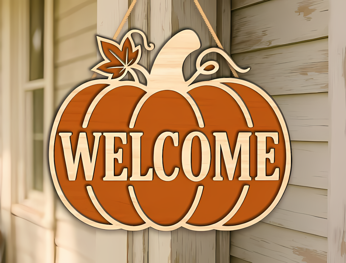 welcome pumpkin fall porch sign svg