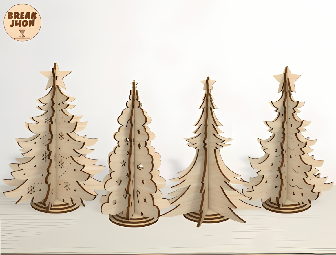 3D Christmas tree SVG bundle laser cut vector templates