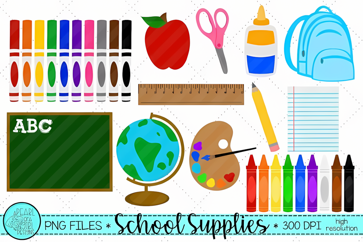 Back to school clipart bundle with cute educational elements for printable design