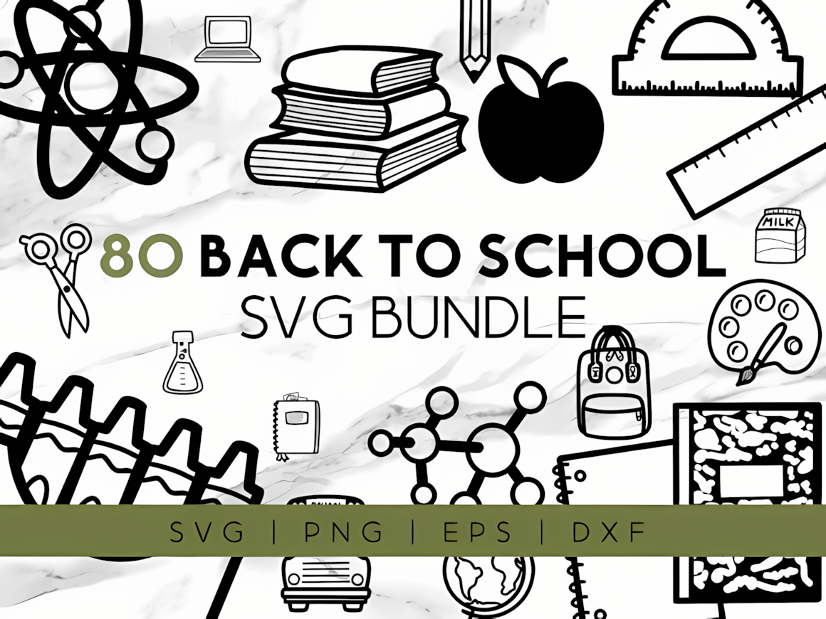 Back to school SVG bundle for Cricut cutting machines and craft projects