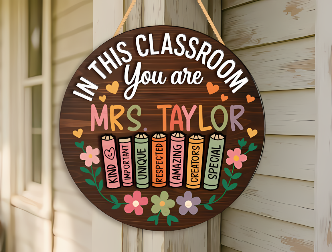 Book spine sign template for custom teacher name sign svg.