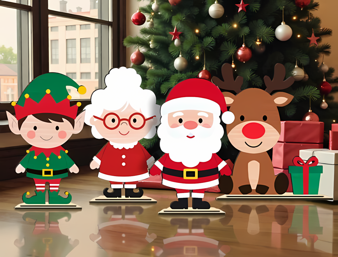Christmas character SVG bundle shelf sitter designs