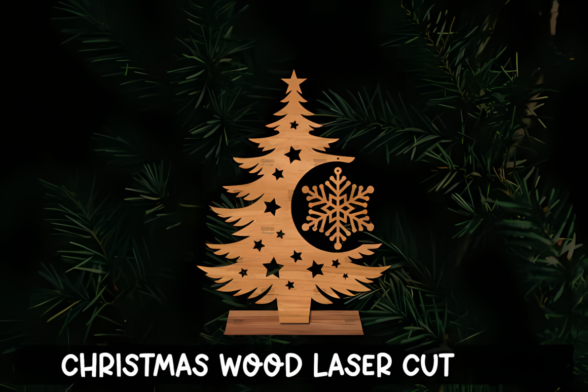 Christmas trees laser cut stand SVG vector file