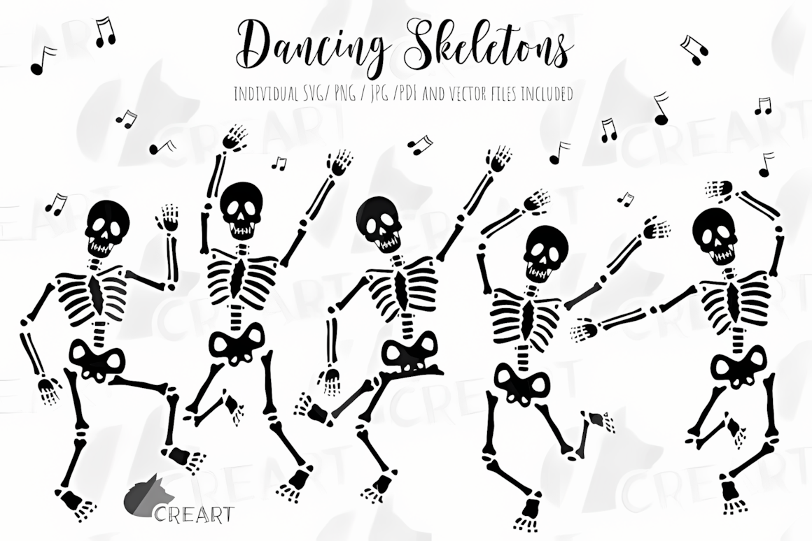Spooky dancing skeleton png graphic for funny holiday shirt prints