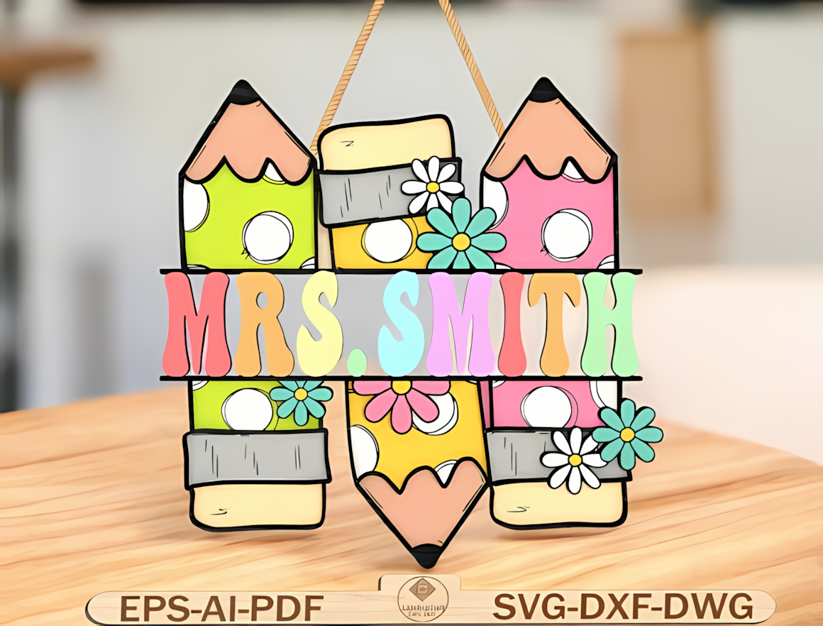 Cute back to school sign vector for classroom name laser cut design.