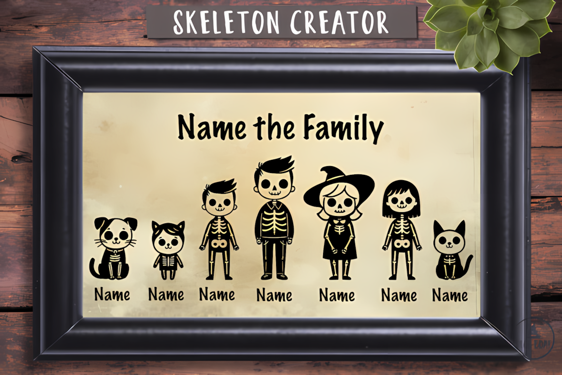 Halloween skeleton clipart family bundle for custom shirt designs